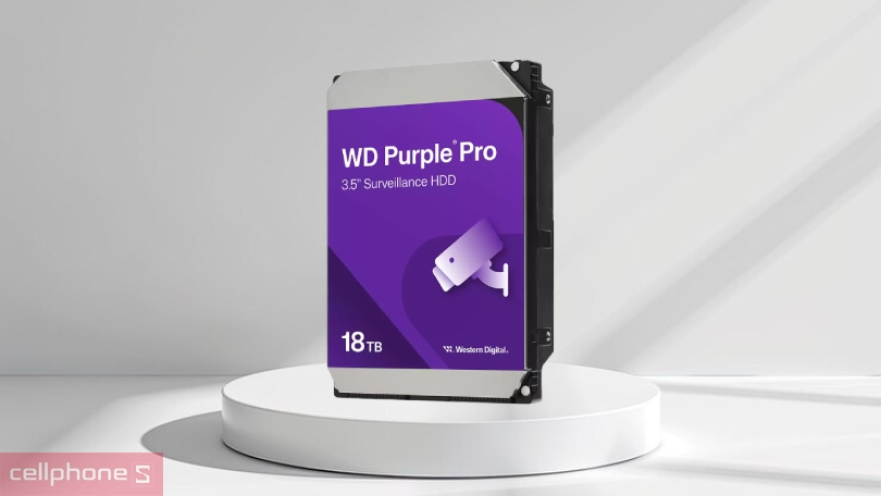 Ổ cứng HDD WD Purple Pro 3.5 inch SATA 3 7200RPM 18TB – Giao diện chuẩn, lưu trữ tiên tiến