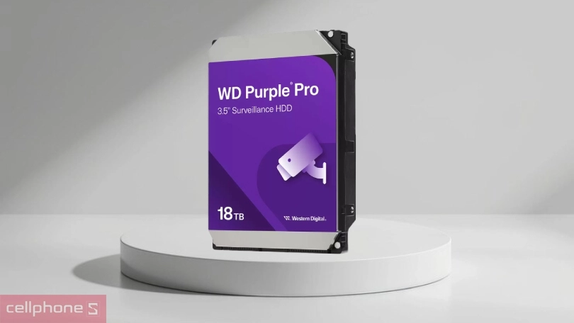 Ổ cứng HDD WD Purple Pro 3.5 inch SATA 3 7200RPM 18TB – Giao diện chuẩn, lưu trữ tiên tiến