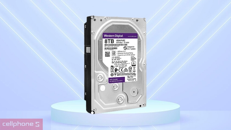 Ổ cứng HDD WD Purple Pro 3.5 inch SATA 3 7200RPM 8TB - Mở rộng lưu trữ, an toàn cho dữ liệu