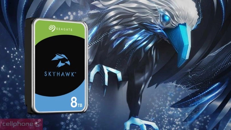 Ổ cứng HDD SEAGATE SKYHAWK 3.5" SATA 3 5400RPM 8TB bền đẹp, truyền tải siêu tốc