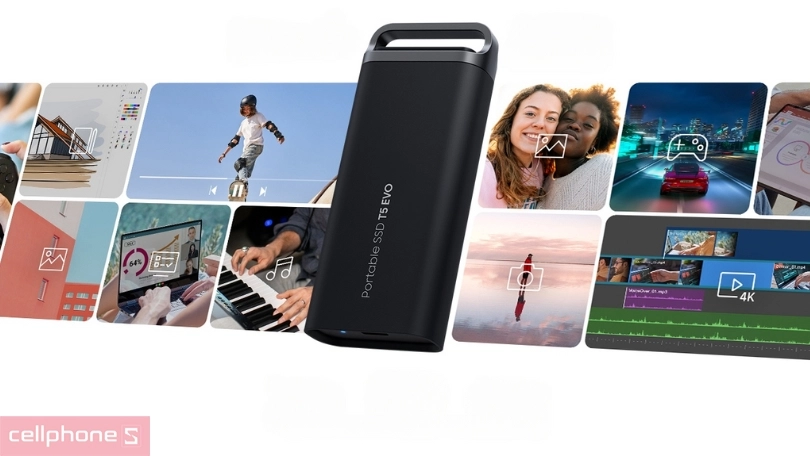 Ổ cứng di động SSD Samsung T5 Evo 460Mbs 4TB gọn nhẹ có dung lượng lưu trữ khủng
