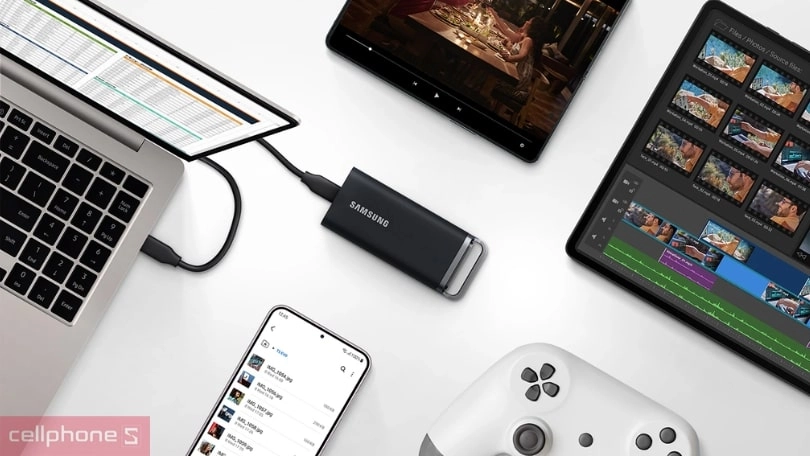 Ổ cứng di động SSD Samsung T5 Evo 460Mbs 4TB gọn nhẹ có dung lượng lưu trữ khủng