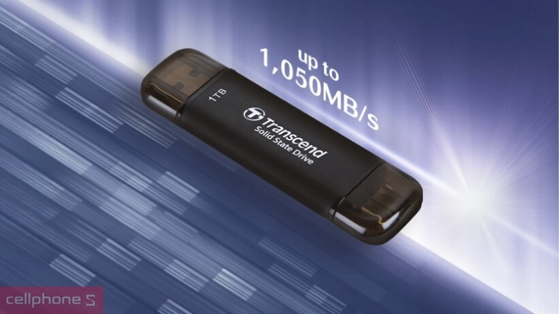 Ổ cứng di động SSD Transcend ESD310C 1050MBS 256GB - Truyền tải siêu nhanh, kích thước siêu nhỏ gọn