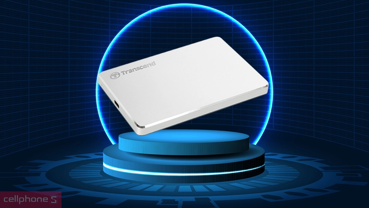 Thiết kế ổ cứng di động HDD Transcend StoreJet 25C3S USB-C 1TB