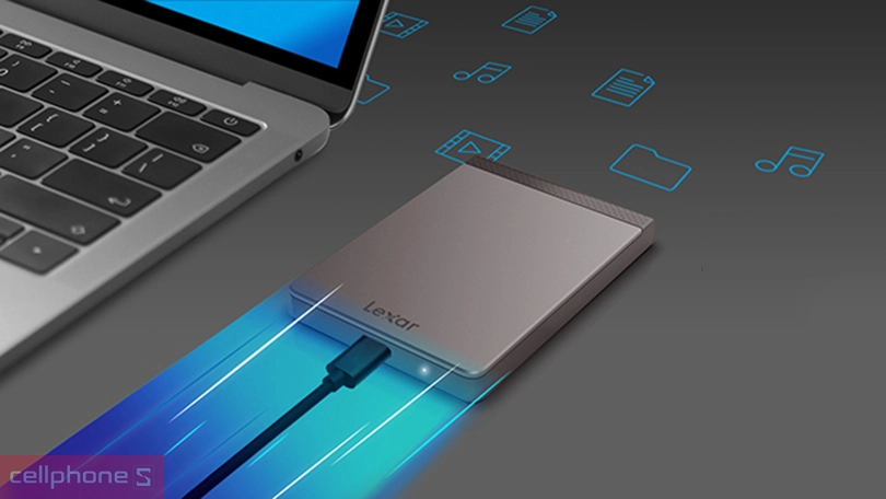 Ổ cứng di động Lexar SL200 Portable SSD 512GB - Kiểu dáng đẹp, lưu trữ an toàn