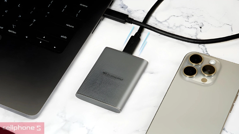 Khả năng kết nối ổ cứng di động SSD Transcend ESD360C 2000Mbs 4TB