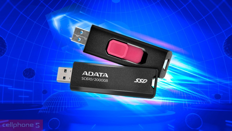 Tốc độ đọc - ghi của ổ cứng di động Adata SC610 USB 3.2 Gen 2 1TB