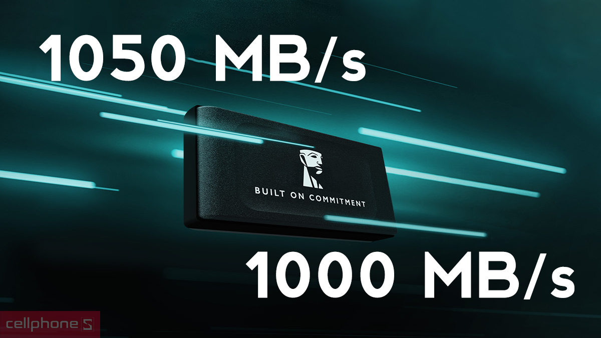 Tốc độ ổ cứng di động SSD Kingston XS1000 USB 3.2 Gen 2 2TB New