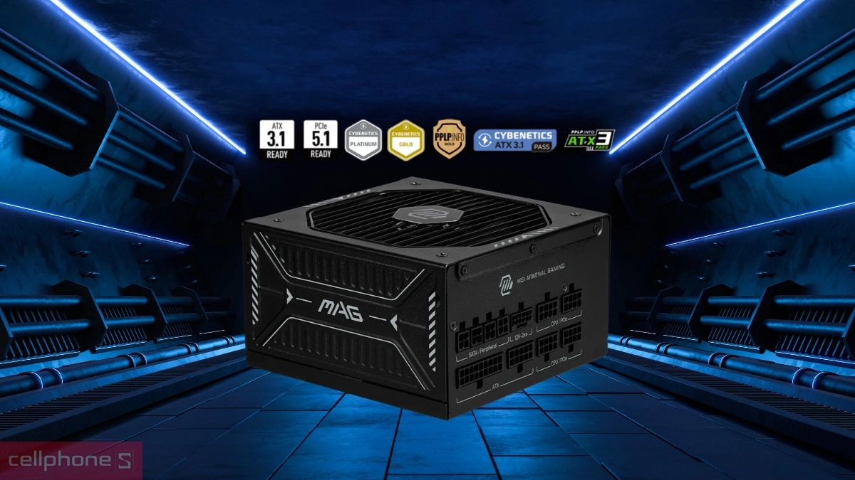 Nguồn máy tính MSI MAG 850GLS PCIE5 850W được thiết kế đạt chuẩn ATX 3.1