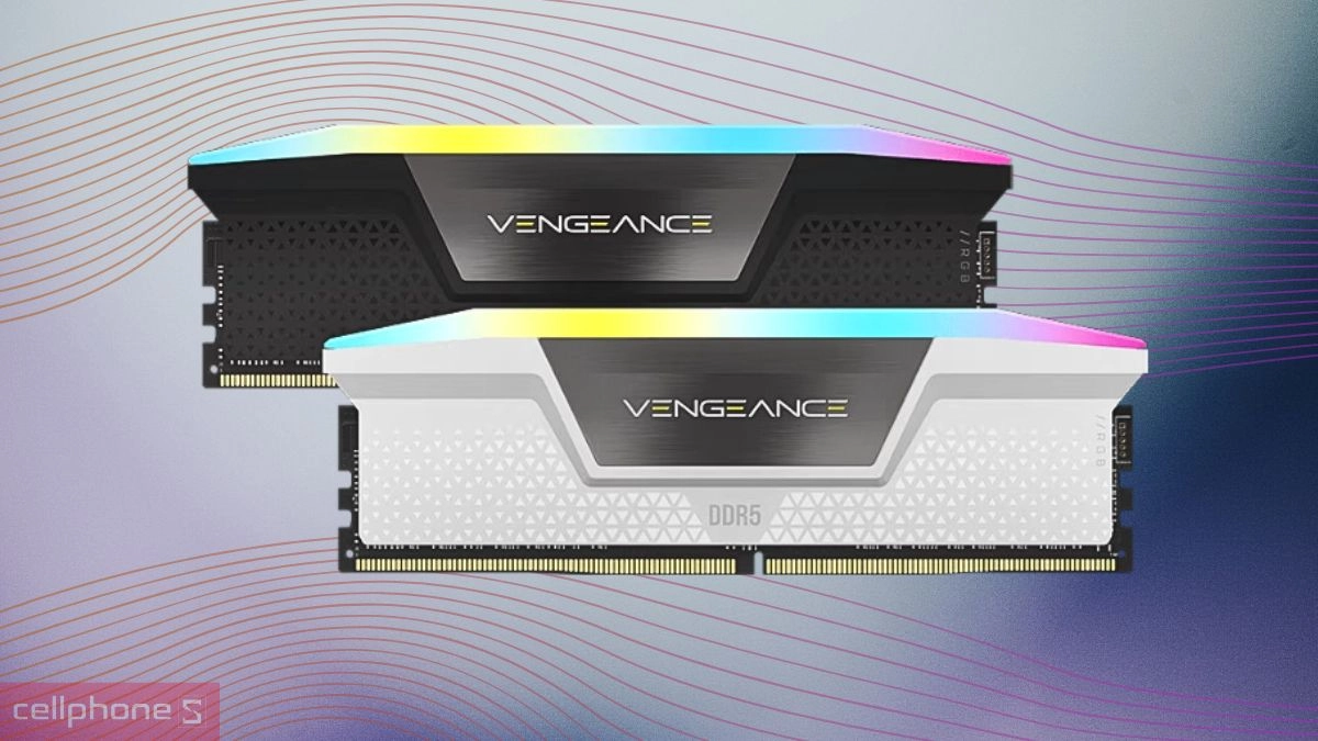 Dung lượng RAM PC CORSAIR VENGEANCE RGB DDR5 16GB 6000MHZ