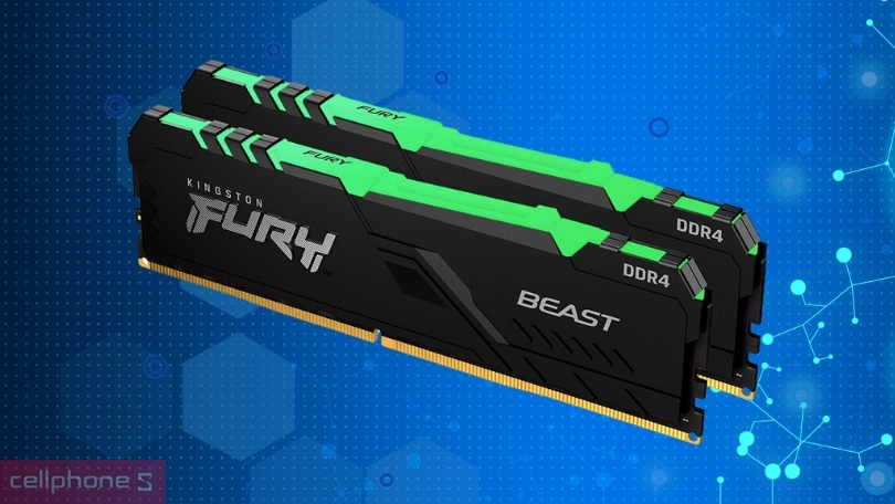RAM PC Kingston Fury Beast RGB 16GB 3200MHz DDR4 KF432C 16BBAK2/16