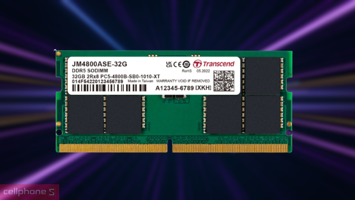 Tốc độ RAM Laptop Transcend DDR5 4800MHz 32GB