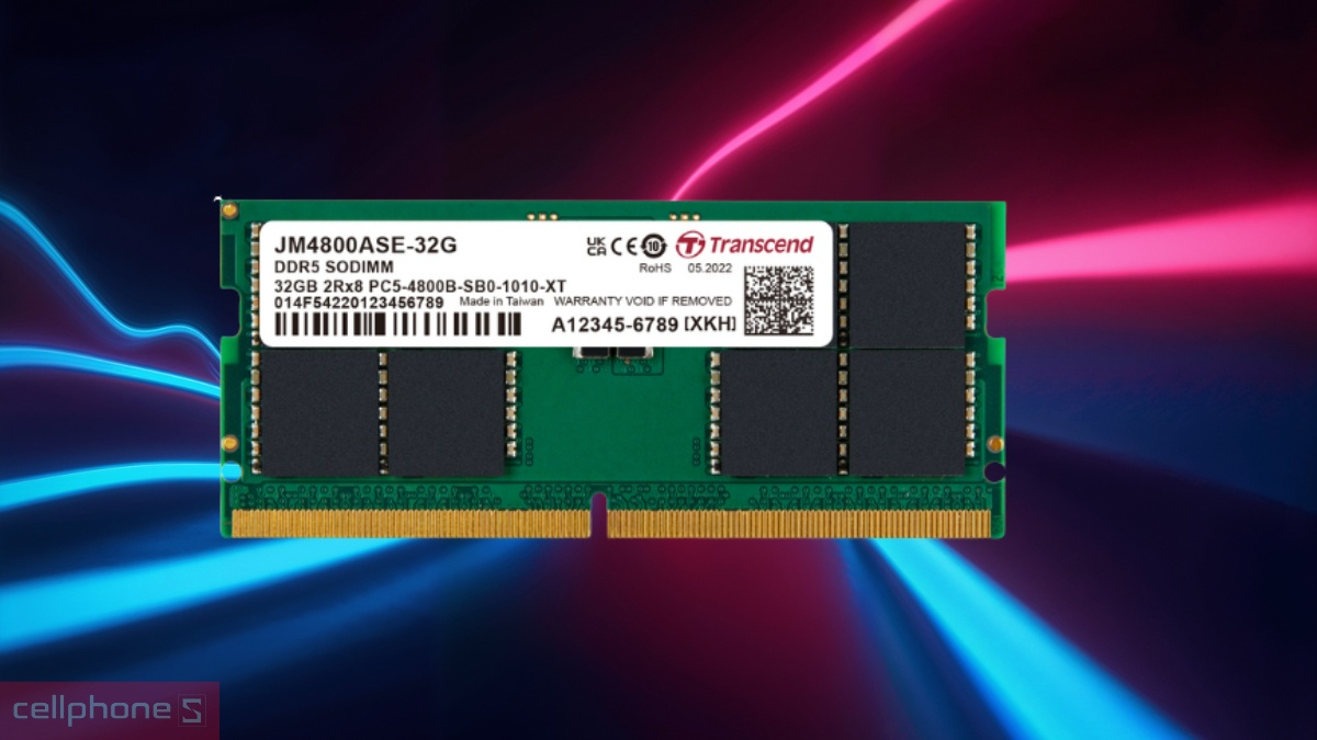 RAM laptop Transcend DDR5 vận hành mát mẻ 