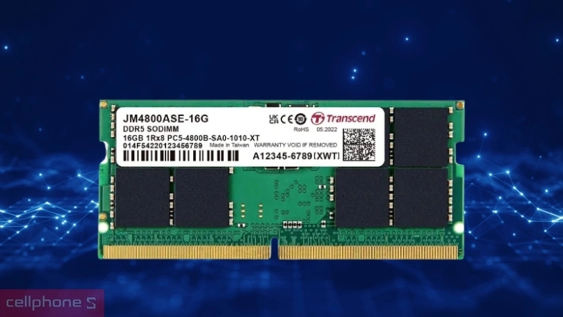 RAM Transcend DDR5 4800MHz 16GB - Băng thông rộng hơn, tốc độ đọc ghi vượt trội