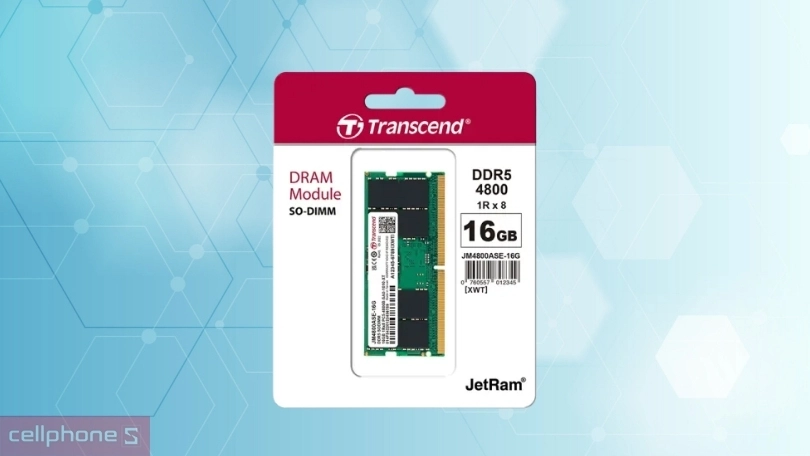 RAM Transcend DDR5 4800MHz 16GB - Băng thông rộng hơn, tốc độ đọc ghi vượt trội