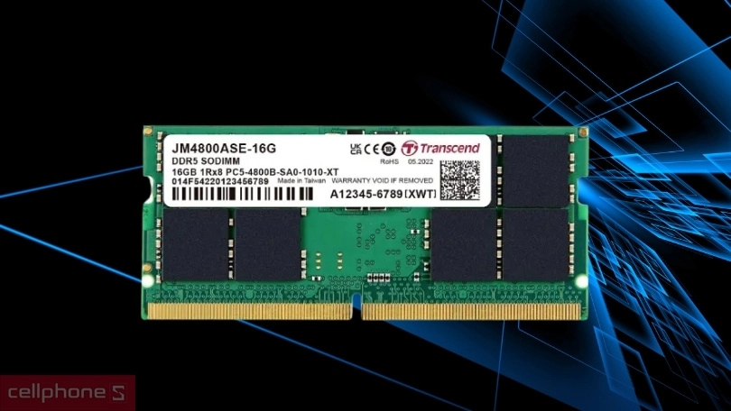 RAM Transcend DDR5 4800MHz 16GB - Băng thông rộng hơn, tốc độ đọc ghi vượt trội