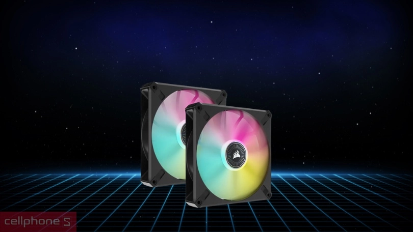 Tản nhiệt bộ 2 Fan 140mm Corsair ML140 RGB Elite