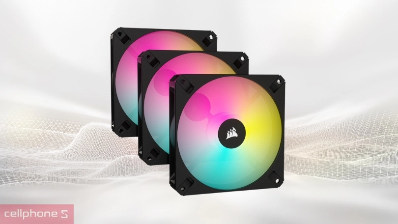 Tản nhiệt bộ 3 fan Corsair AR120 120mm iCUE RGB Fan ARGB: làm mát siêu tốc, độ ồn thấp