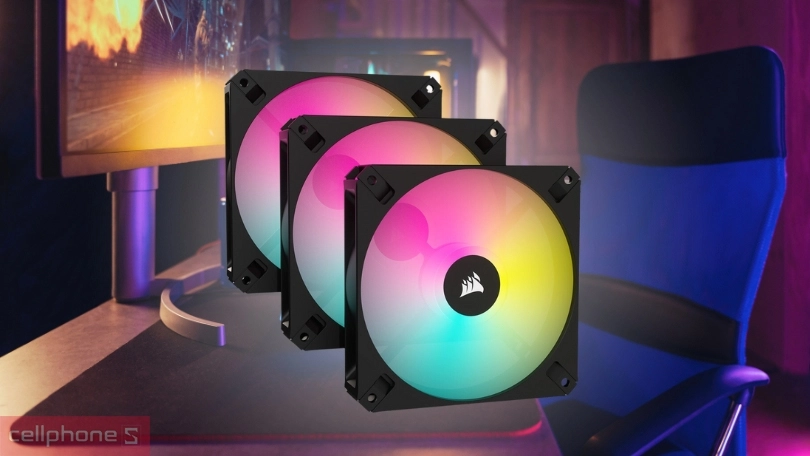 Tản nhiệt bộ 3 fan Corsair AR120 120mm iCUE RGB Fan ARGB: làm mát siêu tốc, độ ồn thấp