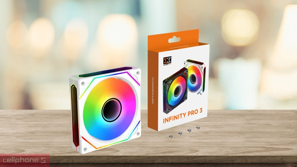 Hiệu ứng ánh sáng sống động của quạt led Xigmatek Infinity Pro 3 Arctic