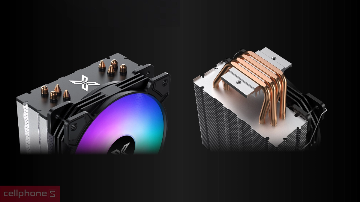 Hệ thống 4 ống dẫn nhiệt đồng n&acirc;ng cao hiệu quả truyền nhiệt