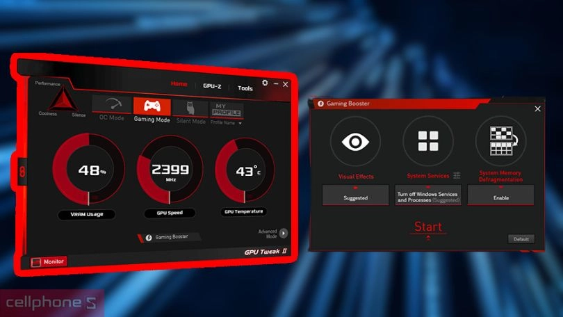 Điều khiển trên VGA Asus Dual Geforce RTX 3050 8GB Dual-RTX3050