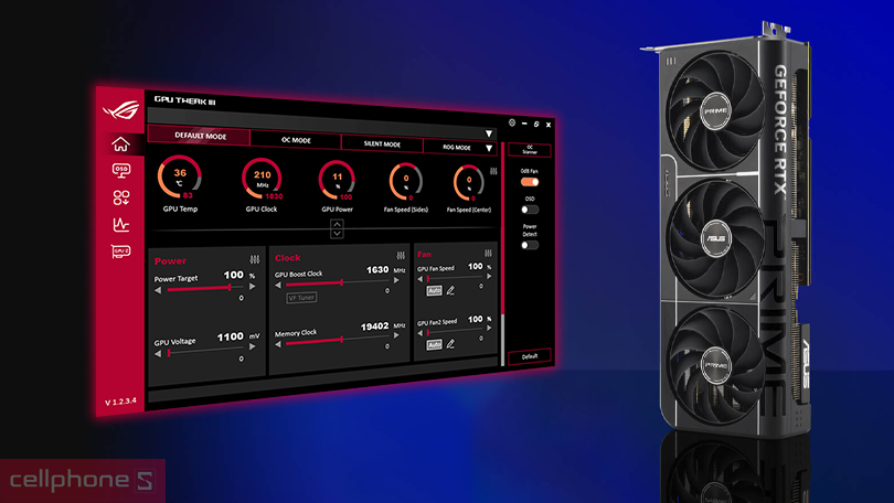 Phần mềm hỗ trợ của VGA Asus Prime Geforce RTX 5070 12GB