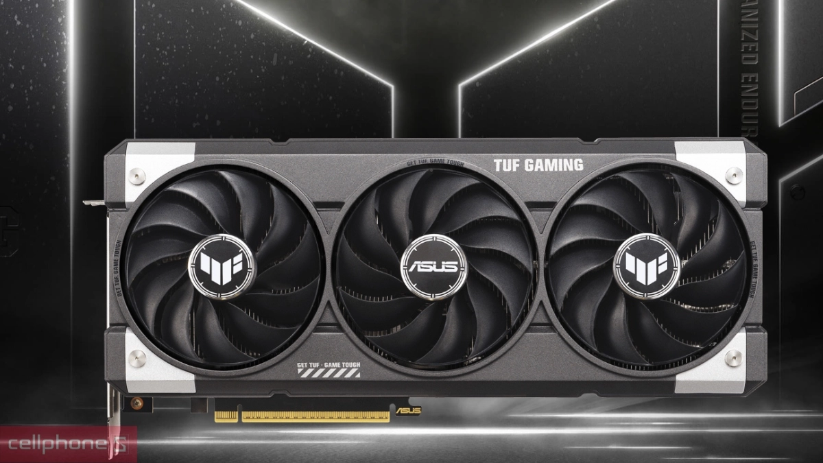 VGA ASUS TUF Gaming GeForce RTX 5060 Ti 16GB OC làm mát ưu việt, xử lý đỉnh cao