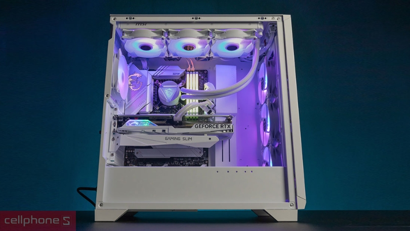 VGA MSi Geforce RTX 4070 Ti Super 16G Gaming X Slime White hiệu suất cao, thiết kế mỏng gọn