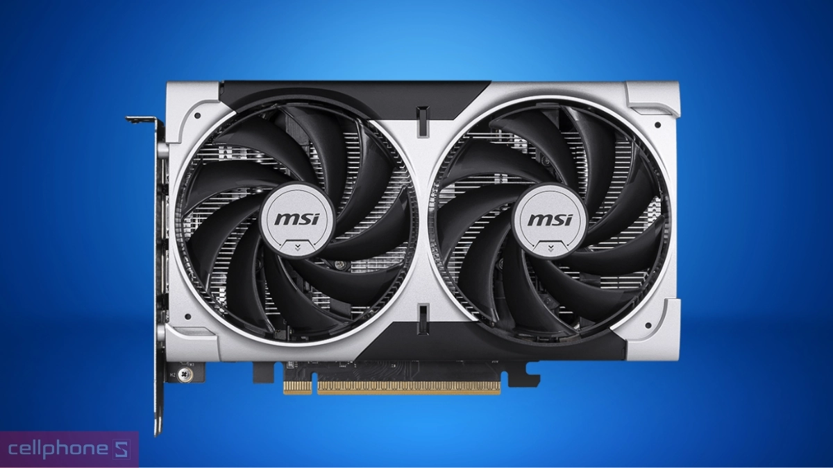 Thiết kế quạt tản nhiệt VGA MSI GeForce RTX 5050 8GB Ventus 2X OC