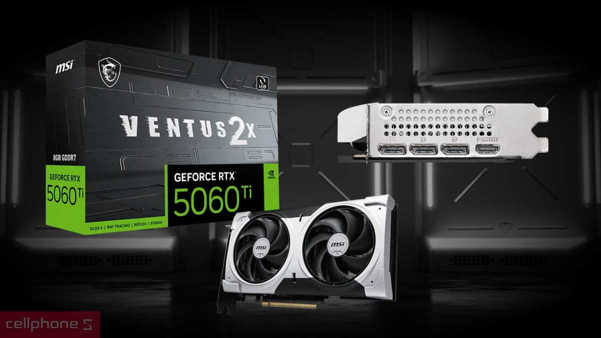 Cổng kết nối VGA MSI GeForce RTX 5060 Ti 8G VENTUS 2X PLUS