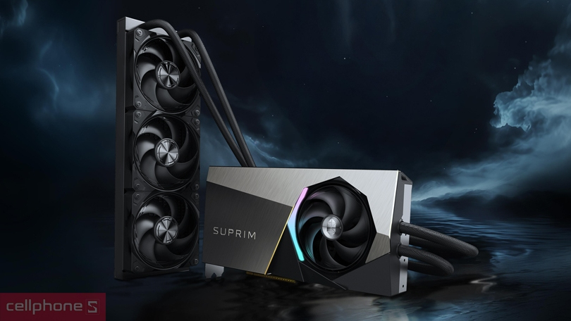 Thiết kế VGA MSI GeForce RTX 5080 16GB SUPRIM LIQUID OC