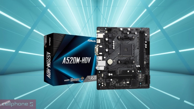 Thiết kế mainboard ASRock A520M-HDV D4 AM4