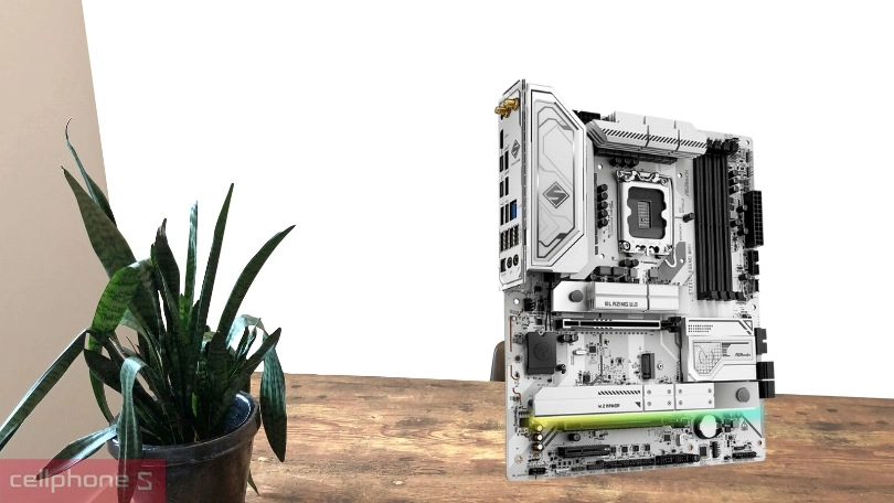 Thiết kế và đèn nền của mainboard Asrock Z890 Steel Legend Wifi D5