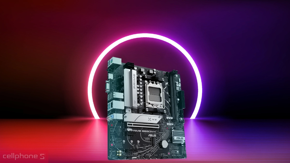 Quạt, socket hiện đại của mainboard ASUS Prime B650M-K