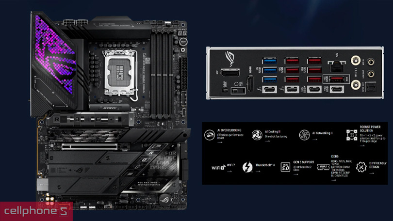 Kết nối Mainboard ASUS ROG Strix Z890-E Gaming WiFi
