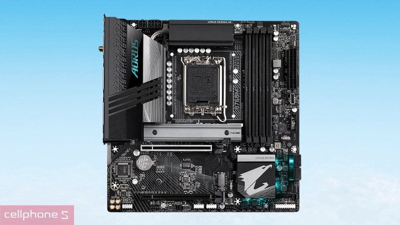 Mainboard Gigabyte B760M AORUS PRO AX - Tản nhiệt nâng cấp, cải thiện hiệu suất