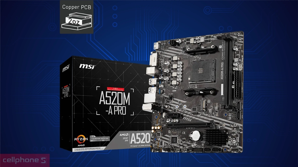 Socket AM4 chipset AMD A520, ổn định cho mọi tác vụ