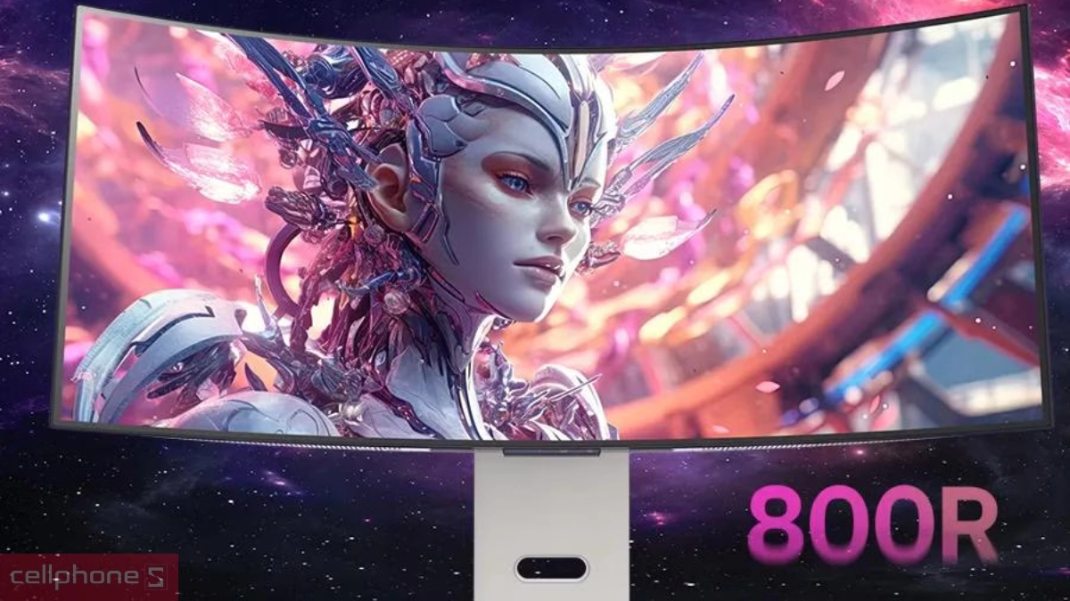 Thiết kế cong sâu 800R tăng cảm giác bao phủ