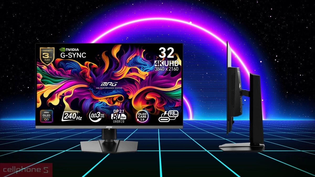 Màn hình gaming MSI MPG 322URX QD-OLED 32 inch sở hữu kích thước 32 inch