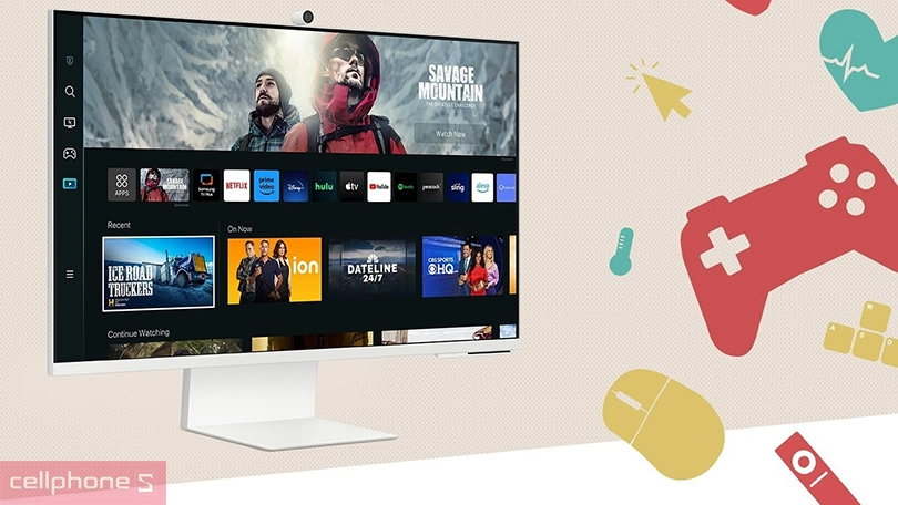 Ứng dụng gaming trên màn hình Samsung M8 LS32CM801UEXXV 32 inch