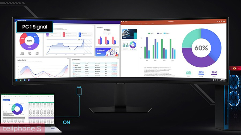 Thiết kế màn hình gaming Samsung Odessey G9 LS49CG954EEXXV 49 inch