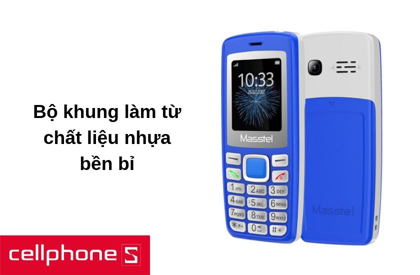 Thiết kế nhỏ gọn bằng chất liệu nhựa bền bỉ