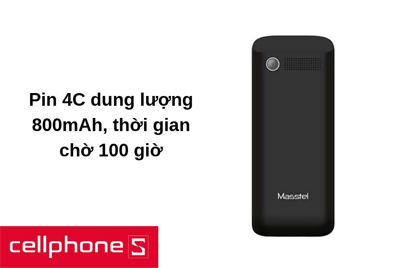 Trang bị pin cực tốt với dung lượng 800 mAh cho thời gian chờ 100 giờ