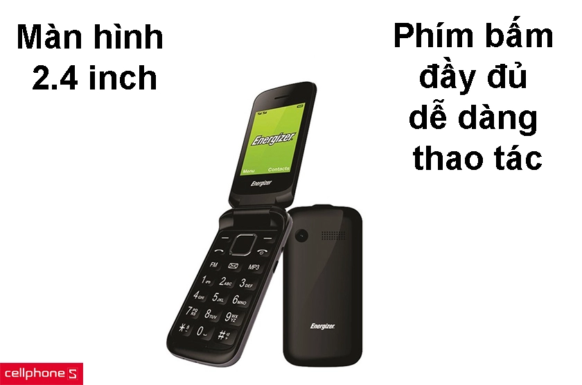 Màn hình 2.4 inch 240 x 320 pixels, phím bấm đầy đủ dễ dàng thao tác
