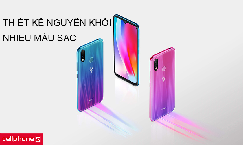 Thiết kế nguyên khối, hai cạnh viền sáng bo cong, khả năng chuyển sắc
