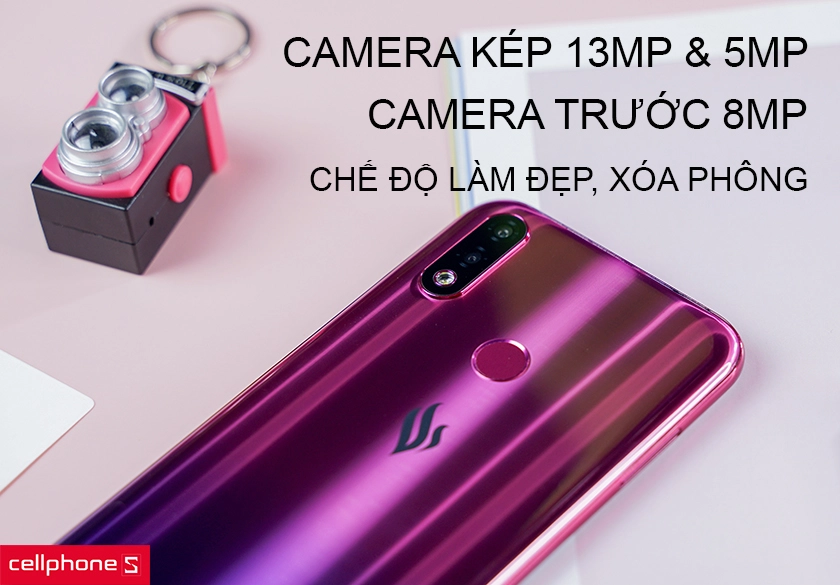 Camera kép 13 MP + 5 MP, camera trước 8 MP, xoá phông, chế độ làm đẹp