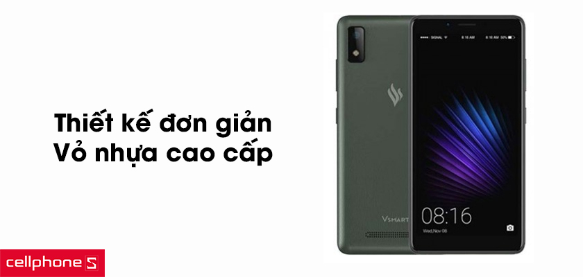 Thiết kế đơn giản, vỏ nhựa nhẹ nhàng