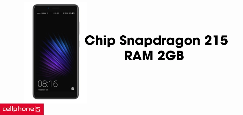 Chip Snapdragon 215, RAM 2GB cho cấu hình đủ dùng