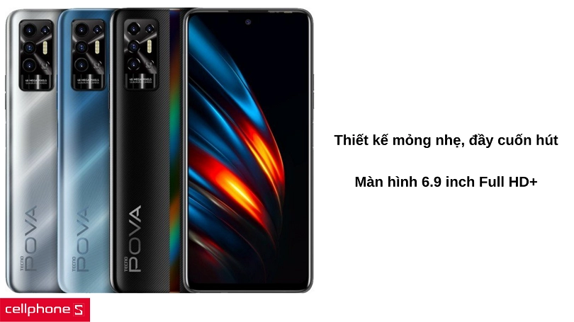 Thiết kế hiệu ứng độc đáo, màn hình 6.9 inch Full HD Plus